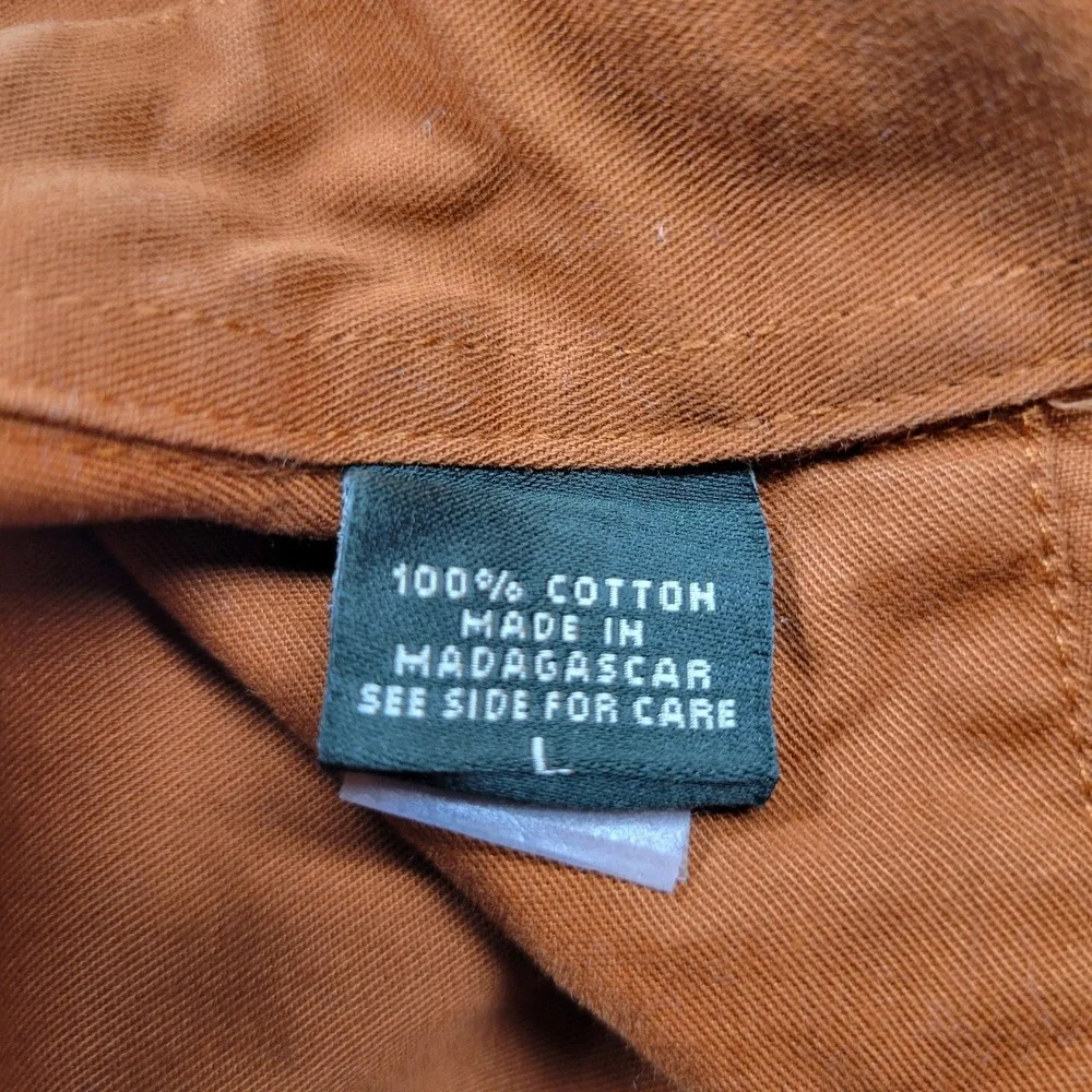 Eddie Bauer 100% cotton rust colored long sleeve dress shirt size L